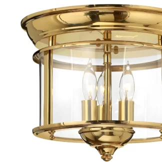 Lampa sufitowa Gentry - kolor mosiądz, transparentny, złoty - HK-GENTRY-F-PB