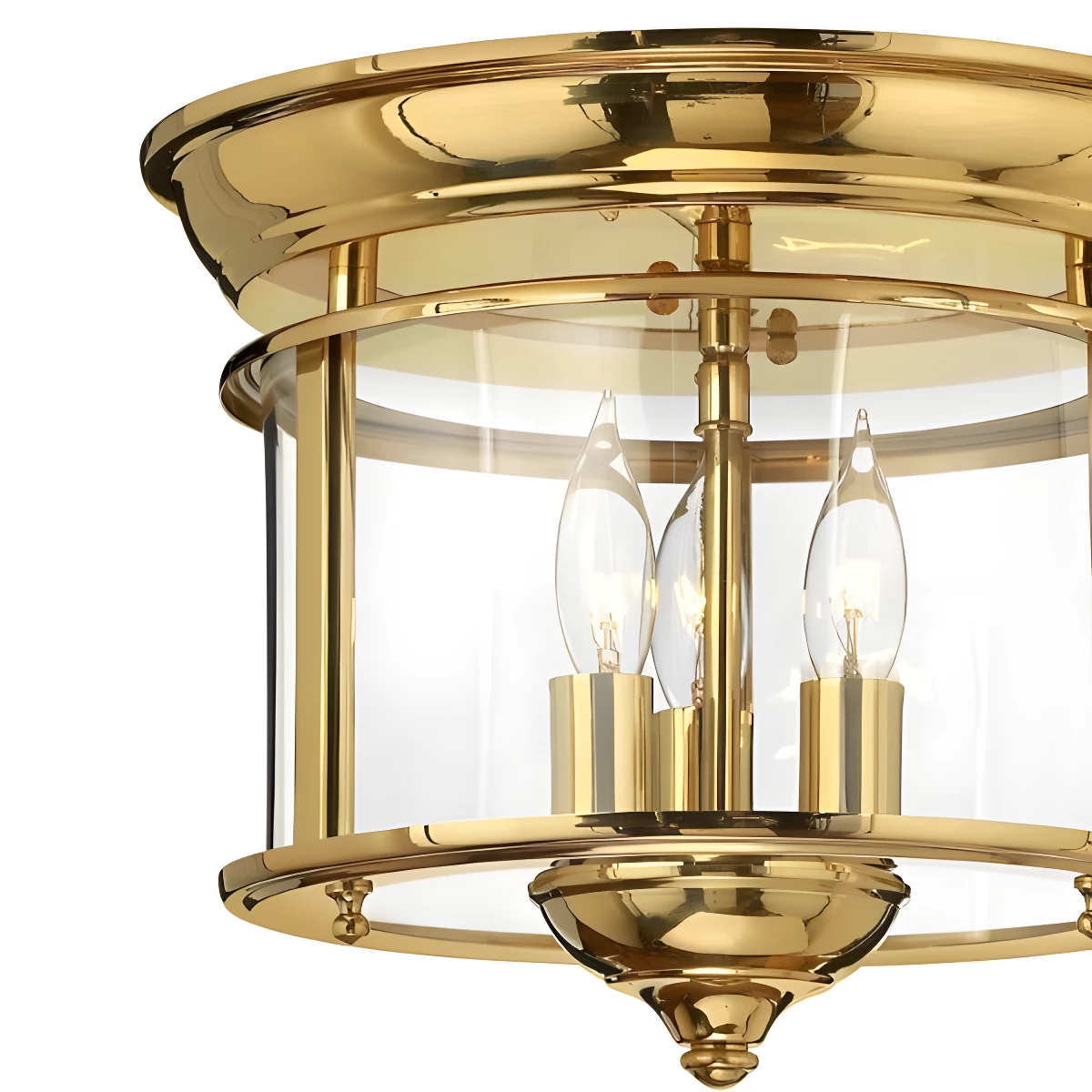 Lampa sufitowa Gentry - kolor mosiądz, transparentny, złoty - HK-GENTRY-F-PB