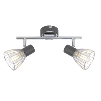 Podwójna lampa sufitowa Modo - chrom, szarość