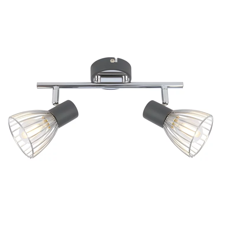 Podwójna lampa sufitowa Modo - chrom, szarość