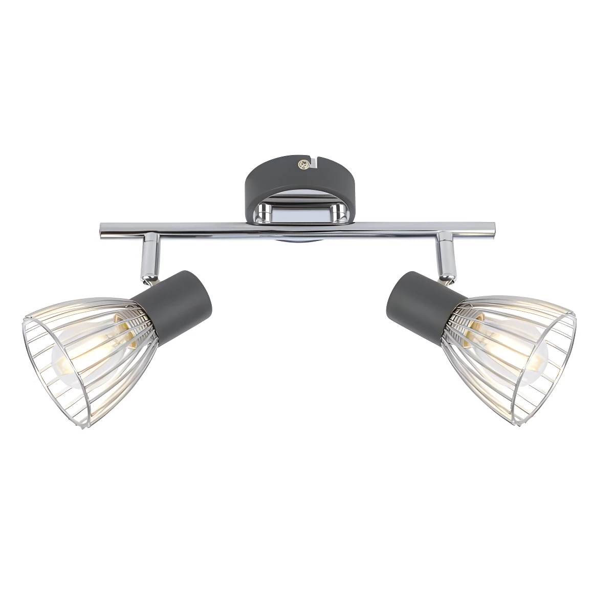 Podwójna lampa sufitowa Modo - chrom, szarość