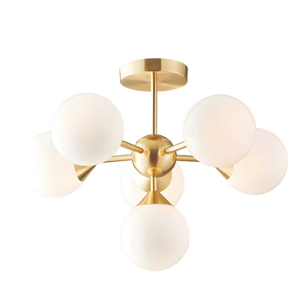 Lampa sufitowa Oscar - białe kule i złota oprawa