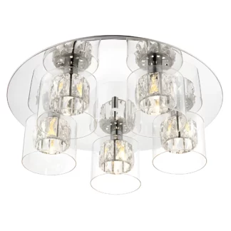 Lampa sufitowa Verina - kolor srebrny, transparentny - 76517