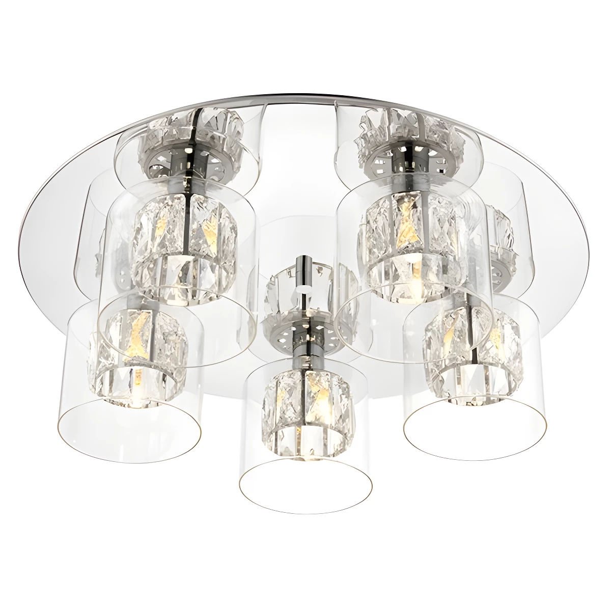 Lampa sufitowa Verina - kolor srebrny, transparentny - 76517