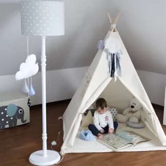 Lampa podłogowa Lovely Dots - kolor biały, Szary - LOVELY DOTS GREY FL