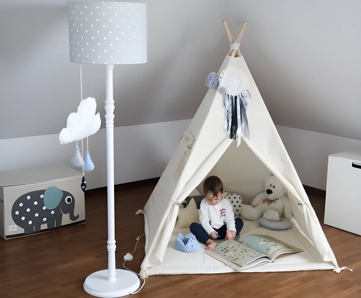 Lampa podłogowa Lovely Dots - kolor biały, Szary - LOVELY DOTS GREY FL