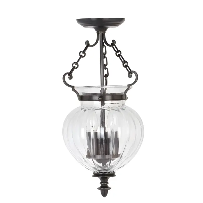 Lampa wisząca Amfora - kolor brązowy, transparentny - FP/P/S OLD BRZ