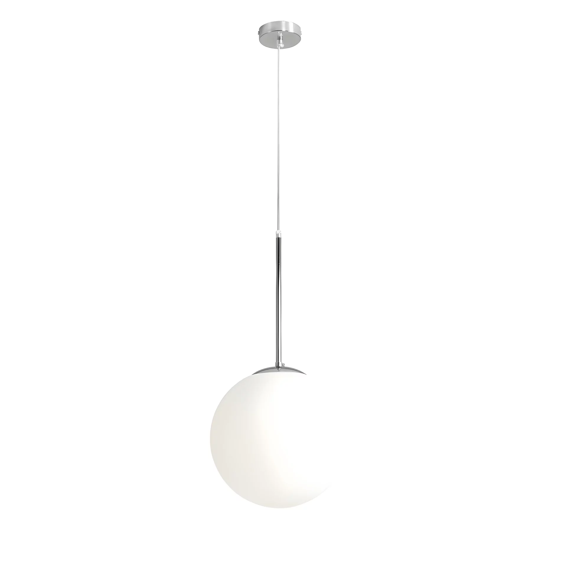 Lampa wisząca Bosso nad szafką nocną, 30cm, chrom