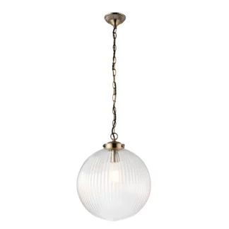 Lampa wisząca Brydon - kolor mosiądz, transparentny, złoty - 71124