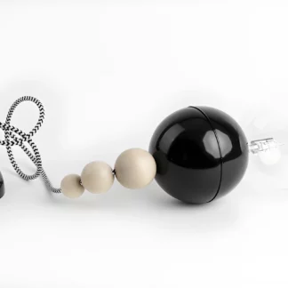 Lampa wisząca z ozdobnymi kulkami - czarna