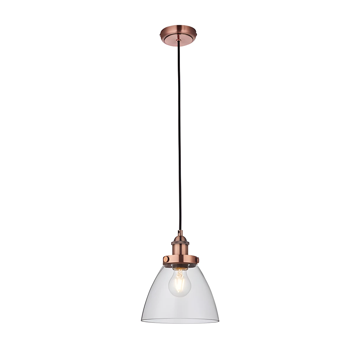 Lampa wisząca Hansen - kolor miedź, transparentny - 76332