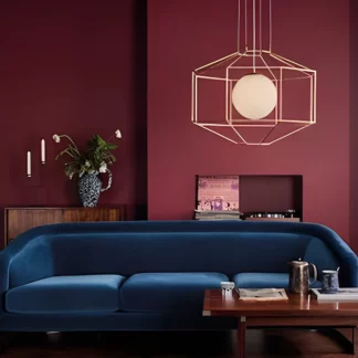 Lampa wisząca Izmir nad sofę w salonie