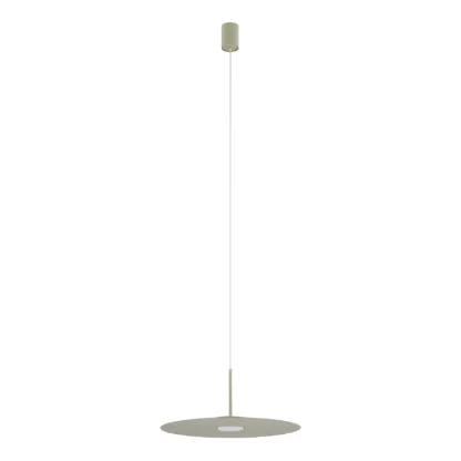 Lampa wisząca Simone w odcieniu szałwiowej zieleni, płaski model idealny nad blaty