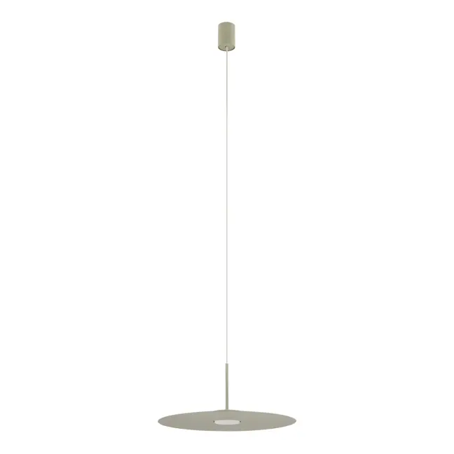 Lampa wisząca Simone w odcieniu szałwiowej zieleni, płaski model idealny nad blaty