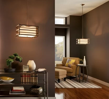 Lampa wisząca Moxie - kolor beżowy, brązowy - KL/MOXIE/P/S