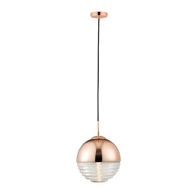 Lampa wisząca Paloma - kolor miedź, transparentny - 68956