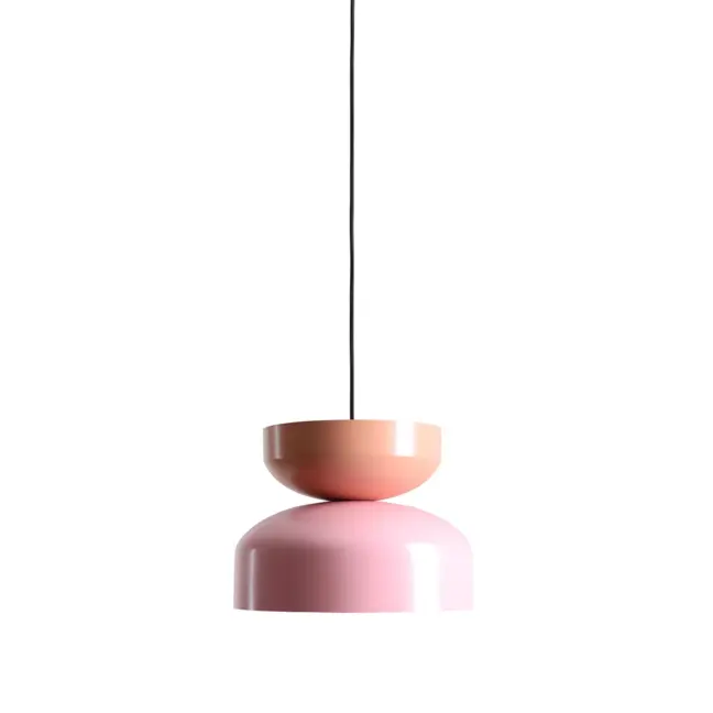 Nowoczesna lampa sufitowa Tula z kloszem w odcieniu koralowego różu