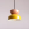 Lampa wisząca Tula w designerskim stylu z kloszem w kolorze żółto-różowym