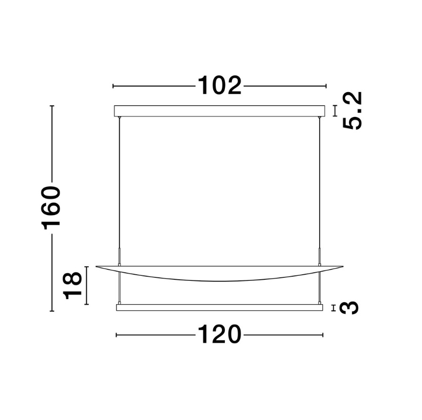 Lampa wisząca Sfumato 120 LED 81W nad wyspę kuchenną