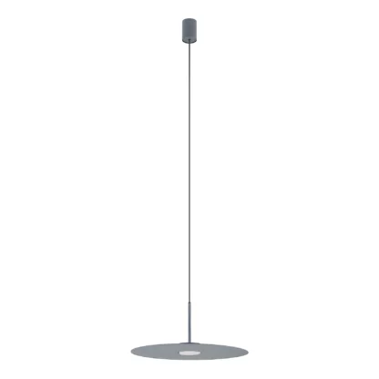 Wisząca lampa Simone w odcieniu umbry niebieskiej z płaskim kloszem