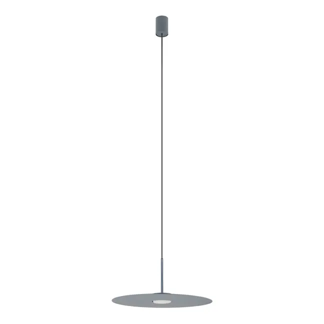 Wisząca lampa Simone w odcieniu umbry niebieskiej z płaskim kloszem
