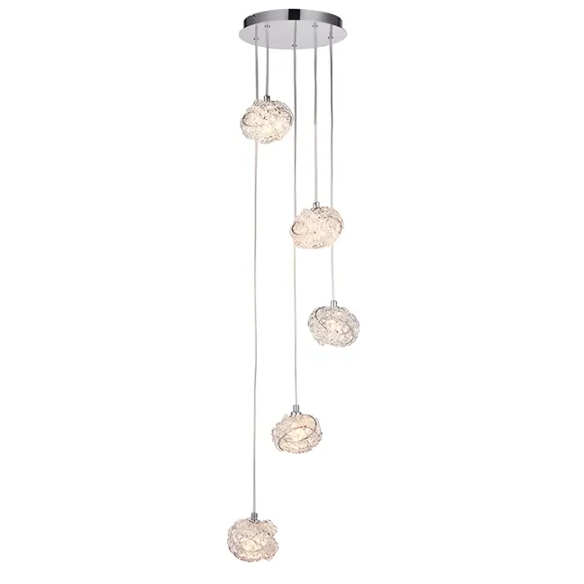 Lampa wisząca Talia - kolor srebrny, transparentny - 77566
