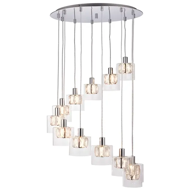 Lampa wisząca Verina - kolor srebrny, transparentny - 76518