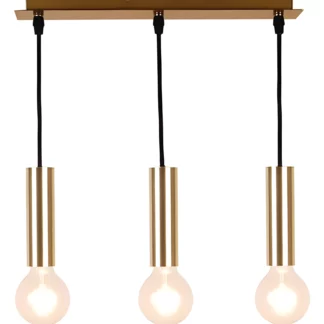 Potrójna złota lampa wisząca na szynie Dallas - wyspa i kuchnia + jadalnia