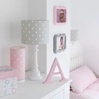 Lampa stołowa Lovely Dots - kolor Szary - LOVELY DOTS GREY TB