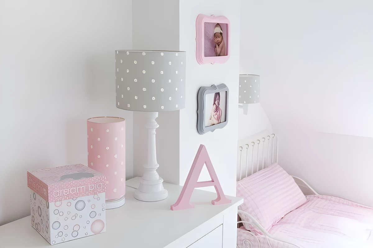 Lampa stołowa Lovely Dots - kolor Szary - LOVELY DOTS GREY TB