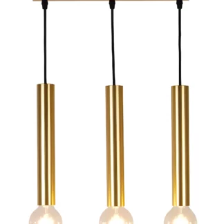 Potrójna złota lampa wisząca Dallas - nad wyspę w kuchni