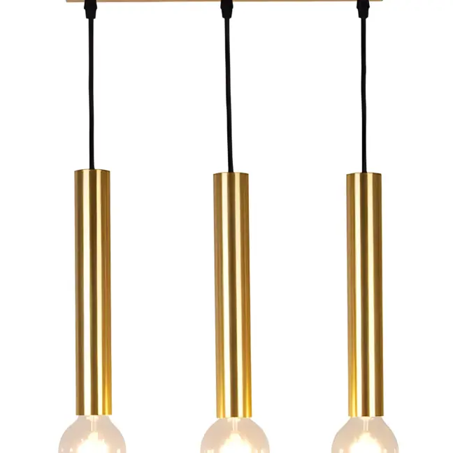 Potrójna złota lampa wisząca Dallas - nad wyspę w kuchni