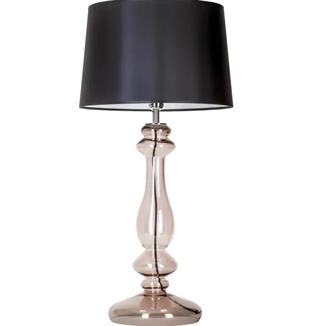 Lampa stołowa Versailles - kolor miedź, transparentny, Czarny - L204461247