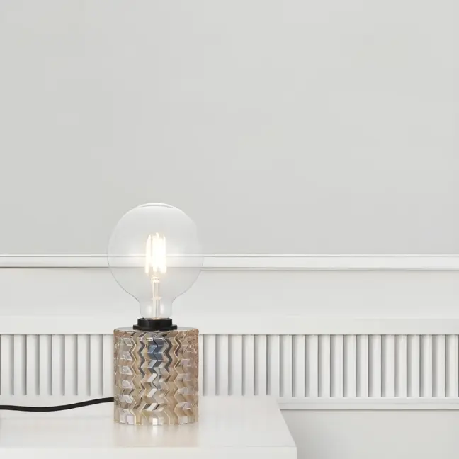 Lampa stołowa Hollywood - kolor beżowy, transparentny - 46645027