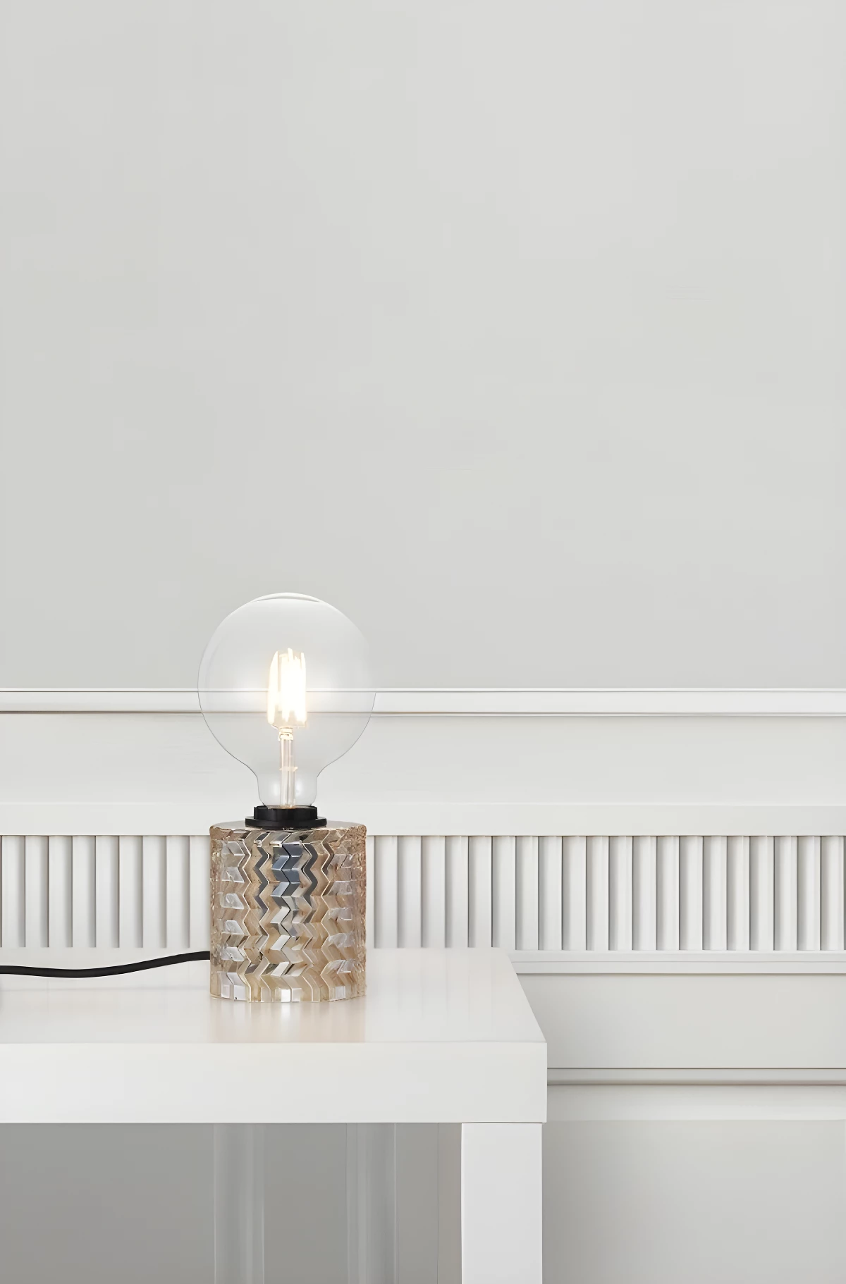 Lampa stołowa Hollywood - kolor beżowy, transparentny - 46645027