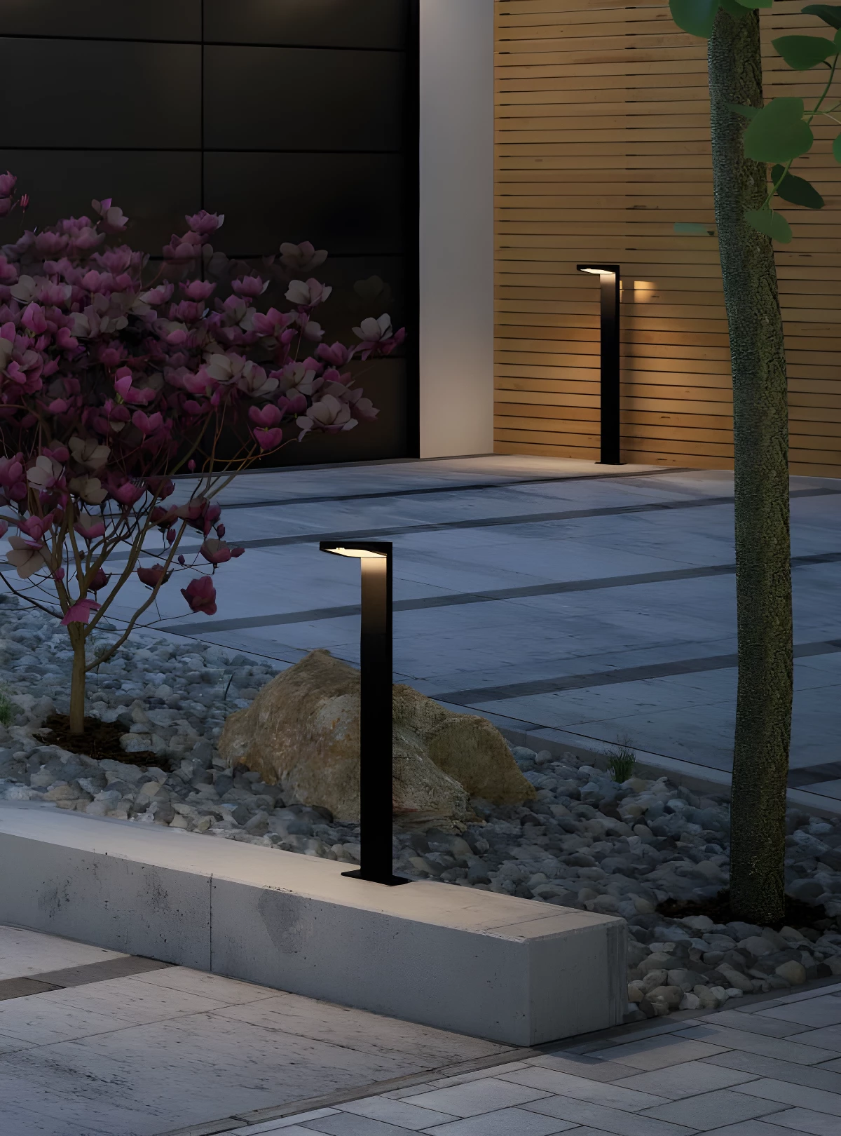 Lampa zewnętrzna Ryse jako doświetlenie podjazdu