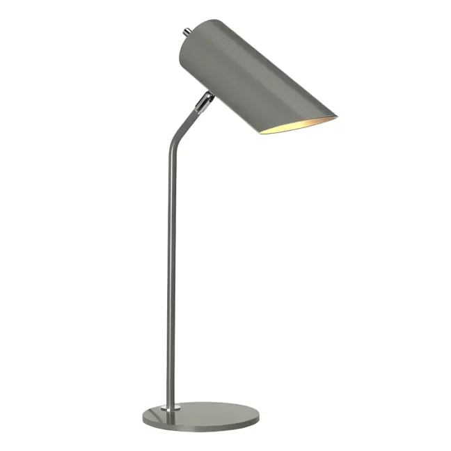 Futurystyczna lampa biurkowa Quinto - szara, metalowa