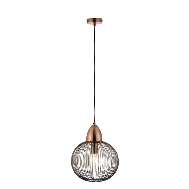 Metalowa lampa Nicola - Endon Lighting - ażurowa - miedź