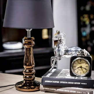 Lampa stołowa Petit Trianon - kolor miedź, Czarny - L051261249