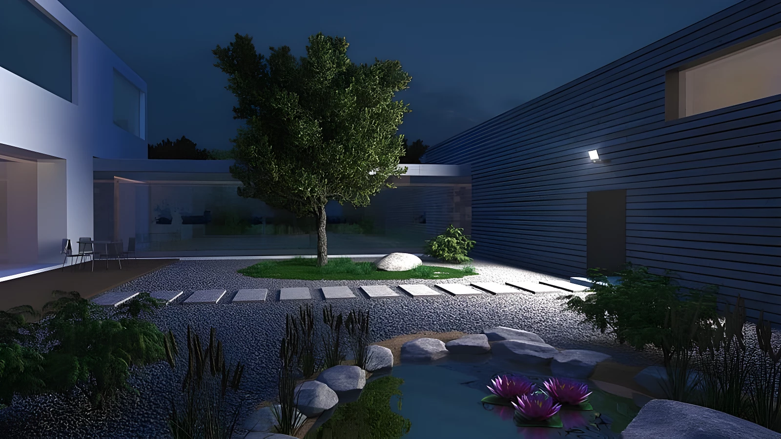 Naświetlacz XLED One Sensor przed garaż