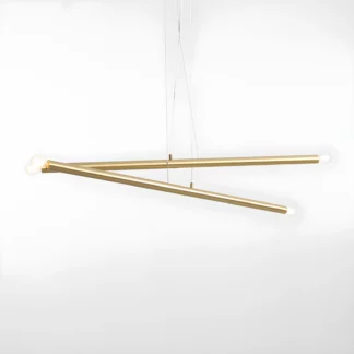 Wisząca lampa Tubo 4 w kolorze złotym z możliwością wymiany żarówek