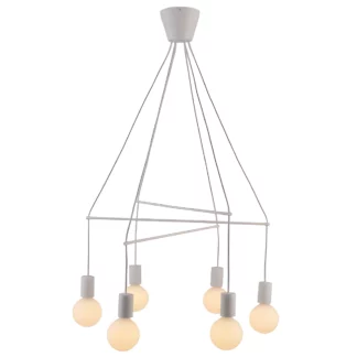 Nowoczesny żyrandol Alto - biały - 6 żarówek