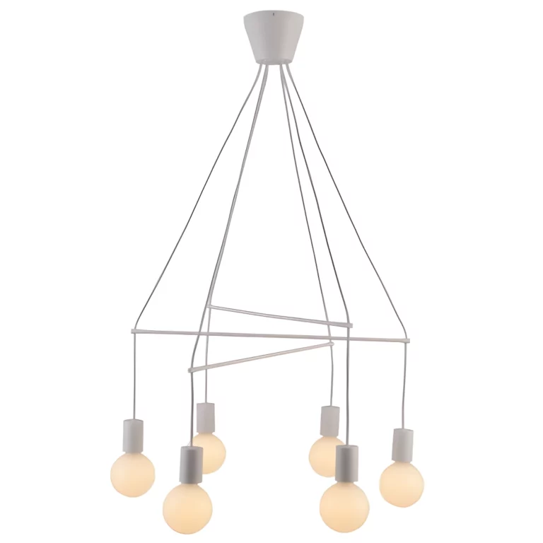 Nowoczesny żyrandol Alto - biały - 6 żarówek