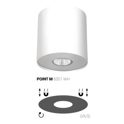 Oczko - spot Point  - kolor biały - 6001