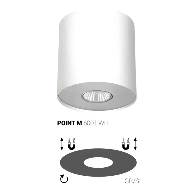 Oczko - spot Point  - kolor biały - 6001
