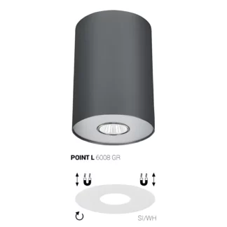 Oczko - spot Point - kolor Szary - 6006