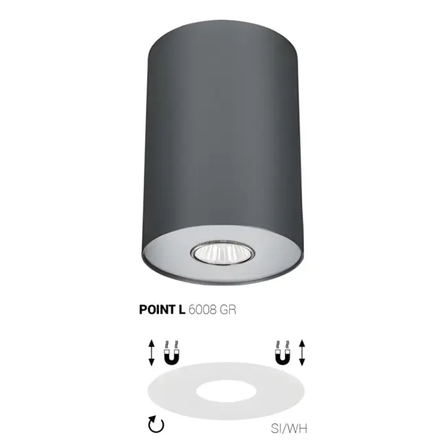 Oczko - spot Point - kolor Szary - 6006