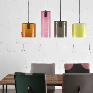 Lampa wisząca Neo - kolor różowy, transparentny - LGH0402