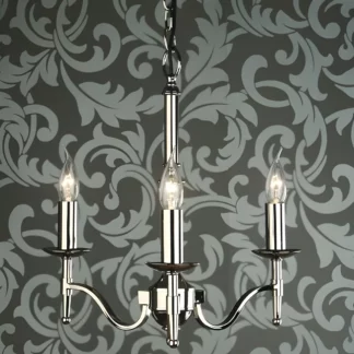 Żyrandol do salonu i sypialni - srebrny Stanford na 3 żarówki