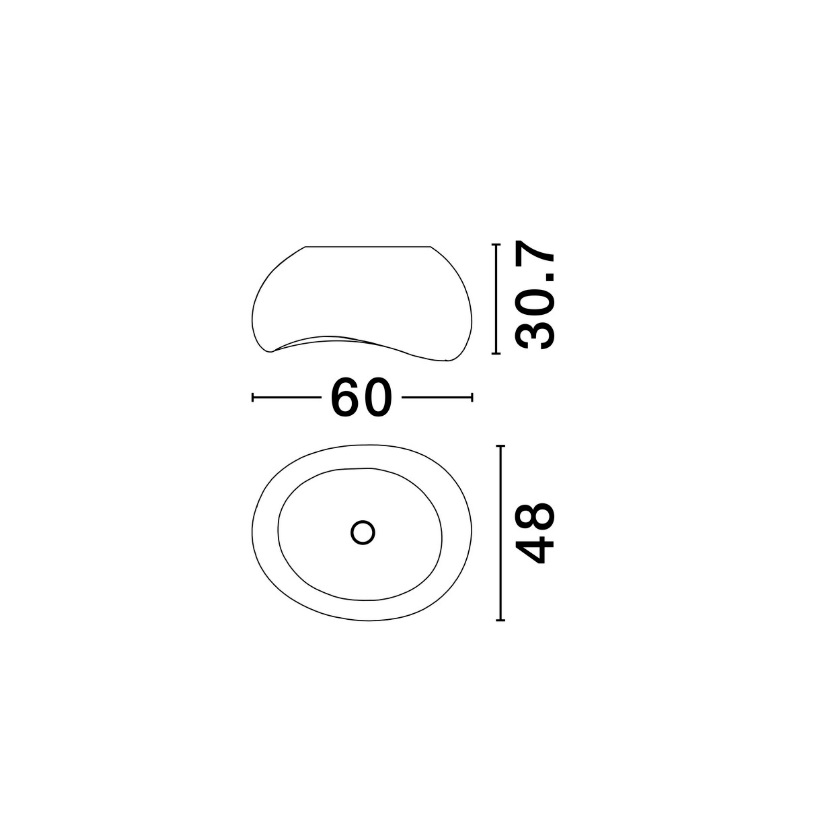 Plafon Cluora 60 w kolorze białym z chropowatym wykończeniem do salonu